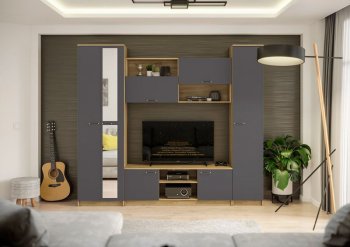 Стенка Герда крафт/графит (ИЦ) в Камышлове - kamyshlov.mebel-e96.ru