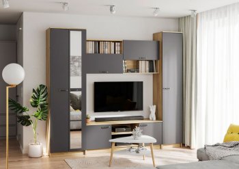 Стенка Герда крафт/графит (ИЦ) в Камышлове - kamyshlov.mebel-e96.ru