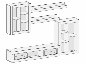 Гостиная Детройт 2 (Дуб сонома/Белый бриллиант) в Камышлове - kamyshlov.mebel-e96.ru