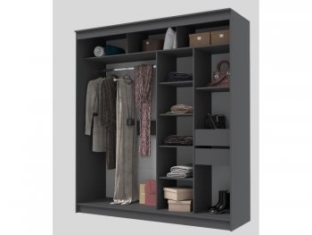 Шкаф-купе 2000 мм Гранд-1 ЛДСП, графит (Эра) в Камышлове - kamyshlov.mebel-e96.ru