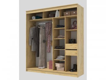 Шкаф-купе 2000 мм Гранд-1 ЛДСП/Зеркало, дуб вотан (Эра) в Камышлове - kamyshlov.mebel-e96.ru