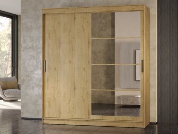 Шкаф-купе 2000 мм Гранд-1 ЛДСП/Зеркало, дуб вотан (Эра) в Камышлове - kamyshlov.mebel-e96.ru