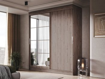 Шкаф-купе 2000 мм Гранд-1 ЛДСП/Зеркало, дуб горный (Эра) в Камышлове - kamyshlov.mebel-e96.ru