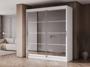 Шкаф-купе 2000 мм Гранд-1 зеркало/зеркало, белый (Эра) в Камышлове - kamyshlov.mebel-e96.ru