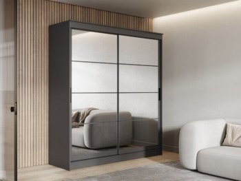 Шкаф-купе 2000 мм Гранд-1 зеркало/зеркало, графит (Эра) в Камышлове - kamyshlov.mebel-e96.ru