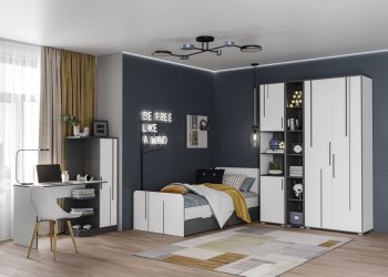 Шкаф 1 дв. Грей (УНИ) (МЛК) в Камышлове - kamyshlov.mebel-e96.ru
