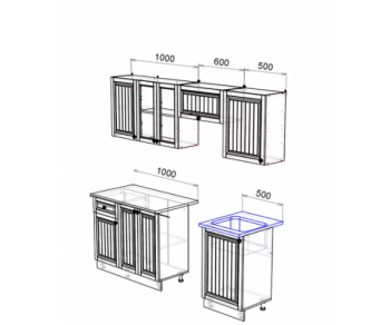 Кухонный гарнитур Хозяюшка 2100 Мускат (Эра) в Камышлове - kamyshlov.mebel-e96.ru