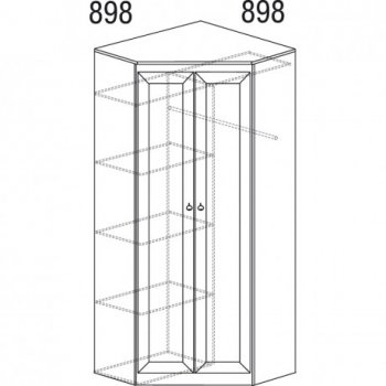 Шкаф угловой Инна 606 денвер темный (Яна) в Камышлове - kamyshlov.mebel-e96.ru