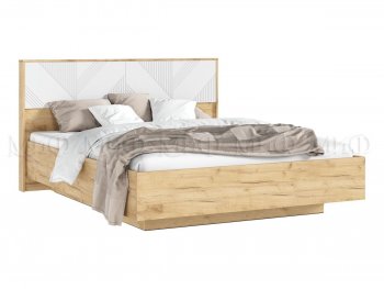 Кровать парящая с ПМ Ирис белый/дуб крафт (Миф) в Камышлове - kamyshlov.mebel-e96.ru | фото