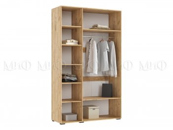 Шкаф 1350 мм Ирис с антресолью, крафт/белый (Миф) в Камышлове - kamyshlov.mebel-e96.ru