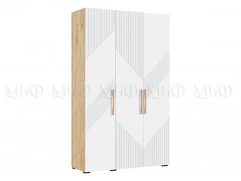 Шкаф 1350 мм Ирис с антресолью, крафт/белый (Миф) в Камышлове - kamyshlov.mebel-e96.ru