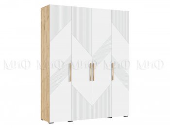 Шкаф 1800 мм Ирис с антресолью крафт/белый (Миф) в Камышлове - kamyshlov.mebel-e96.ru