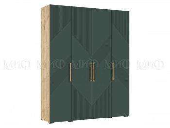 Шкаф 1800 мм Ирис с антресолью крафт/грин (Миф) в Камышлове - kamyshlov.mebel-e96.ru
