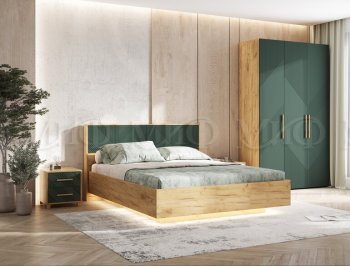 Кровать парящая Ирис крафт/грин (Миф) в Камышлове - kamyshlov.mebel-e96.ru