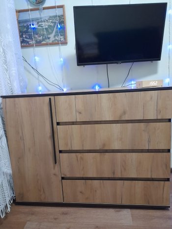 Комод 1 дверь 4 ящика (1200) Норд, дуб крафт (Миф) в Камышлове - kamyshlov.mebel-e96.ru