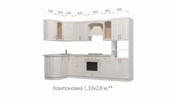 Кухонный гарнитур Кантри 1330*2800 мм в Камышлове - kamyshlov.mebel-e96.ru