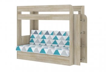 Кровать 2-х ярусная с диваном Карамель 75 сонома (NILS MINT) в Камышлове - kamyshlov.mebel-e96.ru