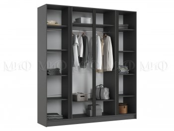Шкаф 2000 мм 4-х ств. Келвин графит  (Миф) в Камышлове - kamyshlov.mebel-e96.ru