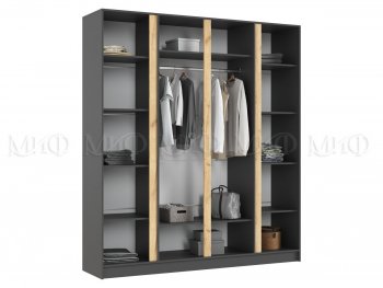 Шкаф 2000 мм 4-х ств. Келвин графит  (Миф) в Камышлове - kamyshlov.mebel-e96.ru