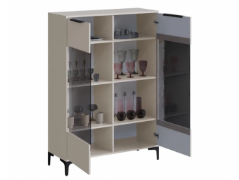 Шкаф со стеклом Кимберли кашемир (Handis) в Камышлове - kamyshlov.mebel-e96.ru