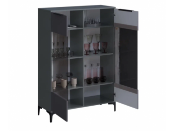 Шкаф со стеклом Кимберли графит (Handis) в Камышлове - kamyshlov.mebel-e96.ru