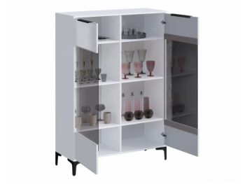 Шкаф со стеклом Кимберли белый (Handis) в Камышлове - kamyshlov.mebel-e96.ru