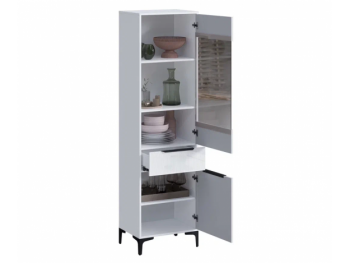 Пенал 550 мм со стеклом Кимберли белый (Handis) в Камышлове - kamyshlov.mebel-e96.ru