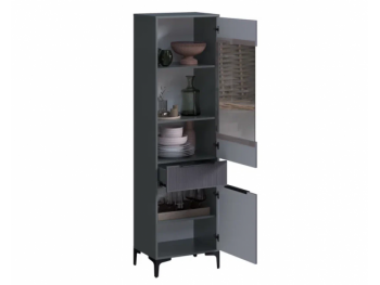 Пенал 550 мм со стеклом Кимберли графит (Handis) в Камышлове - kamyshlov.mebel-e96.ru