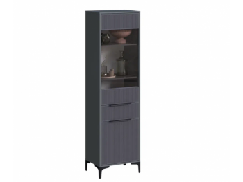 Пенал 550 мм со стеклом Кимберли графит (Handis) в Камышлове - kamyshlov.mebel-e96.ru