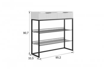 Обувница Классная 1 (белое дерево/белый матовый/золото​​​​​​​) (Мебельсон) в Камышлове - kamyshlov.mebel-e96.ru