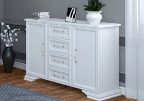 Комод 4ящ.+2дв. ГРАЦИЯ (лак) Белый (БМ) в Камышлове - kamyshlov.mebel-e96.ru