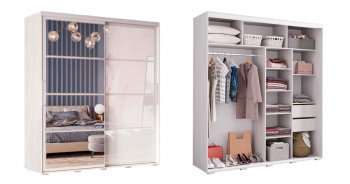 Шкаф-купе Крафт-6 белый гладкий 2000 мм (БТС) в Камышлове - kamyshlov.mebel-e96.ru