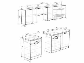 Кухонный гарнитур 2400 мм Кремона (Росток) в Камышлове - kamyshlov.mebel-e96.ru