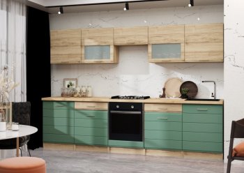 Кухонный гарнитур 3000 мм Кремона фисташка (Росток) в Камышлове - kamyshlov.mebel-e96.ru