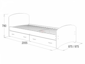 Кровать-6 одинарная с 2-мя ящиками (900*2000) в Камышлове - kamyshlov.mebel-e96.ru