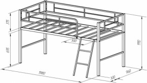 Кровать-чердак Севилья-Я-Мини (Голубой) в Камышлове - kamyshlov.mebel-e96.ru