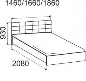 Кровать интерьерная Лита с латами 1400*2000 в Камышлове - kamyshlov.mebel-e96.ru