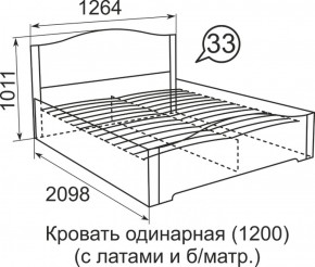 Кровать с латами Виктория 1200*2000 в Камышлове - kamyshlov.mebel-e96.ru