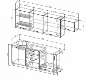 Кухонный гарнитур Лофт 2550 в Камышлове - kamyshlov.mebel-e96.ru