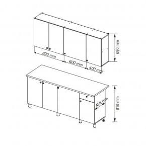 Кухонный гарнитур POINT 1800 мм (Гор) в Камышлове - kamyshlov.mebel-e96.ru