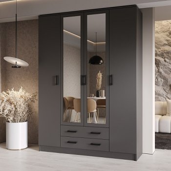 Шкаф Квадро 1600 мм Графит (Эра) в Камышлове - kamyshlov.mebel-e96.ru