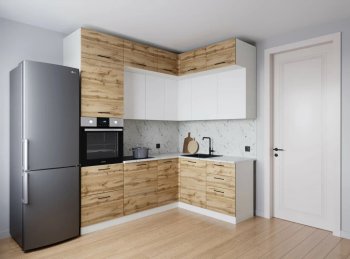 Кухонный гарнитур угловой Лада 2200*1700 мм (Санвут) в Камышлове - kamyshlov.mebel-e96.ru