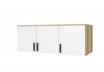 Шкаф Лагуна с антресолью делано/белый (Текс) в Камышлове - kamyshlov.mebel-e96.ru