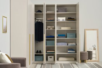 Гардеробная/шкаф 2200*1706 мм Ларго №3 Кашемир (Миф) в Камышлове - kamyshlov.mebel-e96.ru