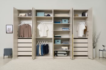 Гардеробная/шкаф 3200 мм Ларго №2 Кашемир (Миф) в Камышлове - kamyshlov.mebel-e96.ru