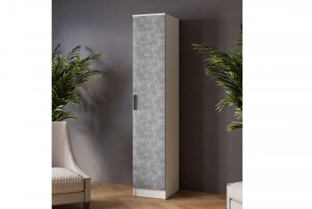 Пенал 400 мм Ларс белый/ателье свет. (Микон) в Камышлове - kamyshlov.mebel-e96.ru