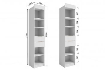 Стеллаж Лавис с ящиками СД 450.1/2 белый софт (ДСВ) в Камышлове - kamyshlov.mebel-e96.ru