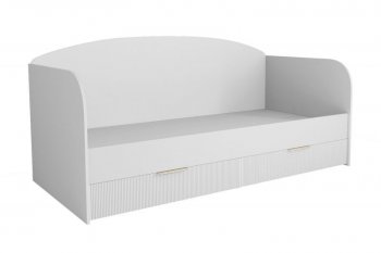 Кровать Лавис ДКД 2000.1 с ящиками белый софт (ДСВ) в Камышлове - kamyshlov.mebel-e96.ru