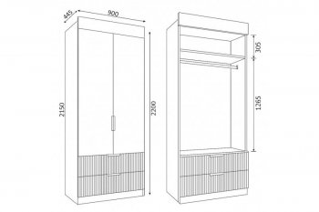 Шкаф Лавис ШД 900.1, белый софт (ДСВ) в Камышлове - kamyshlov.mebel-e96.ru