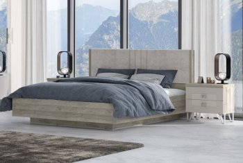 Кровать 1600 мм Лежер КР-311-16-16 дуб серый/велюр Missoni 18 (Сантан) в Камышлове - kamyshlov.mebel-e96.ru